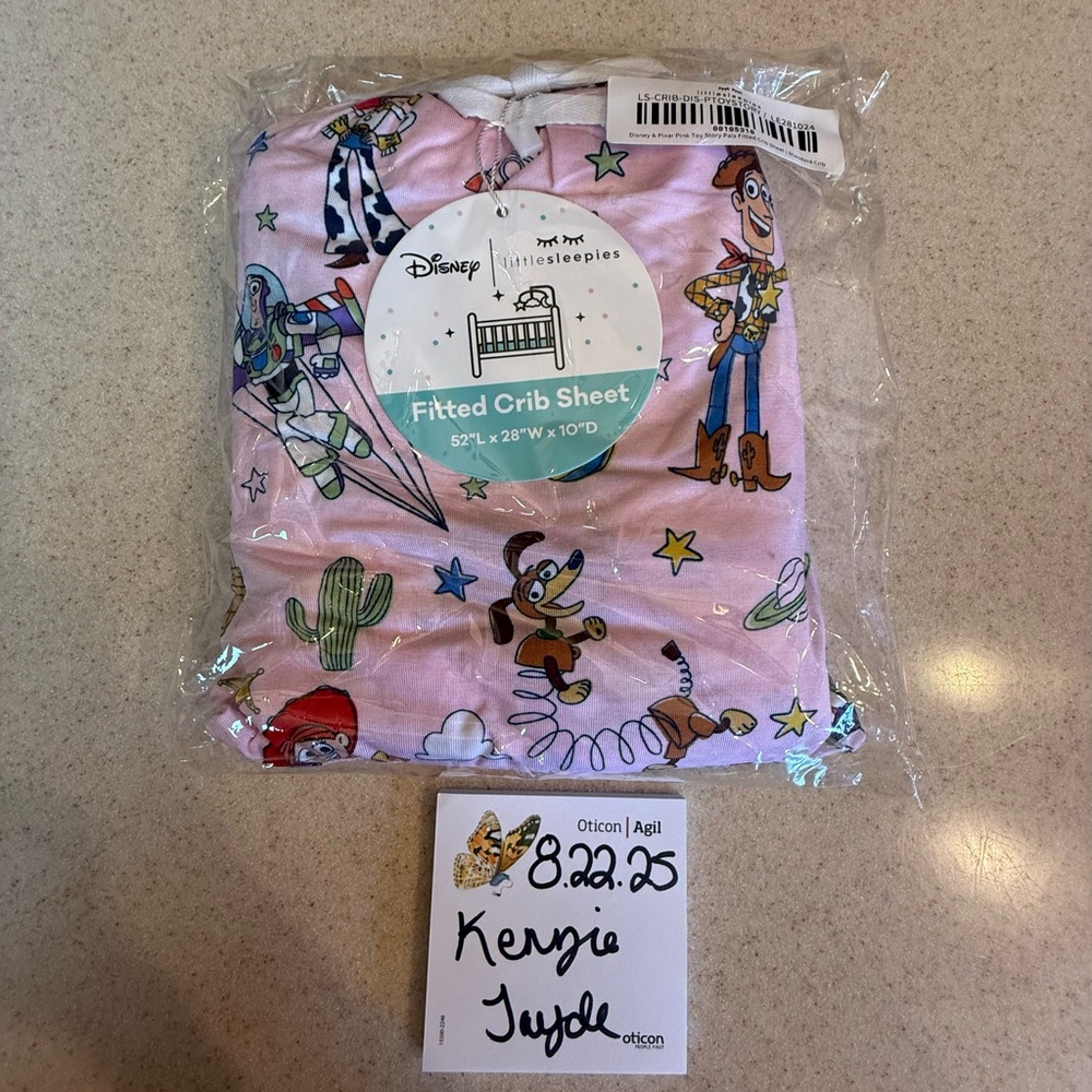 Little Sleepies Disney Pink Toy Story Crib Sheet
